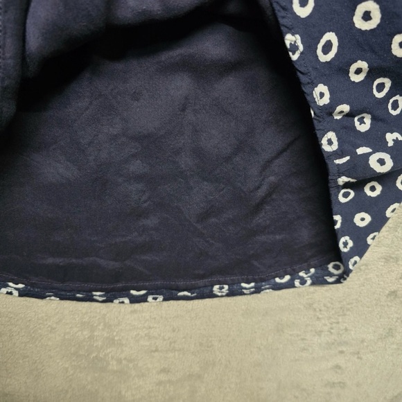 LOFT Blue White Dot Shirt Dress Small Lined Pockets Drawstring Waist - Picture 6 of 15